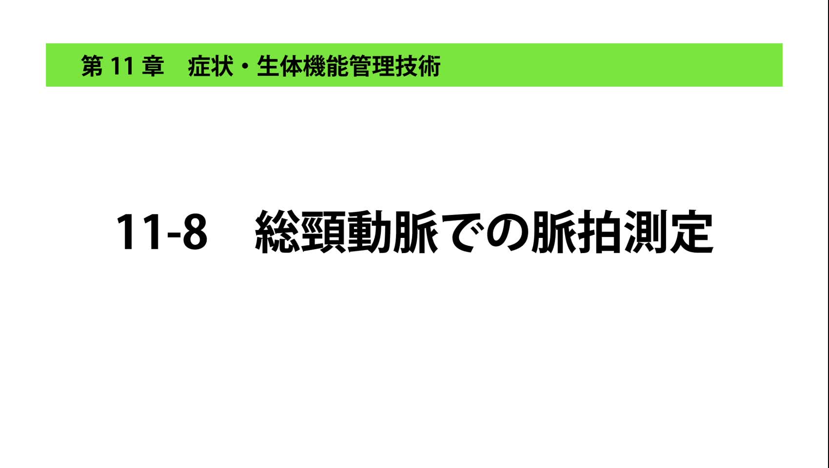 11-8総頸動脈での脈拍測定